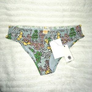 Tory Burch Blue Costa Printed Bikini Bottoms Size Women’s Medium New With Tags